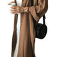 GGUHHU Womens Chic Button Down Rolled-Up Sleeve Long Cotton Blouse Maxi Dress